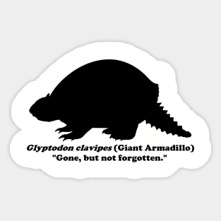 Glyptodon clavipes (Giant Armadillo) Black Sticker